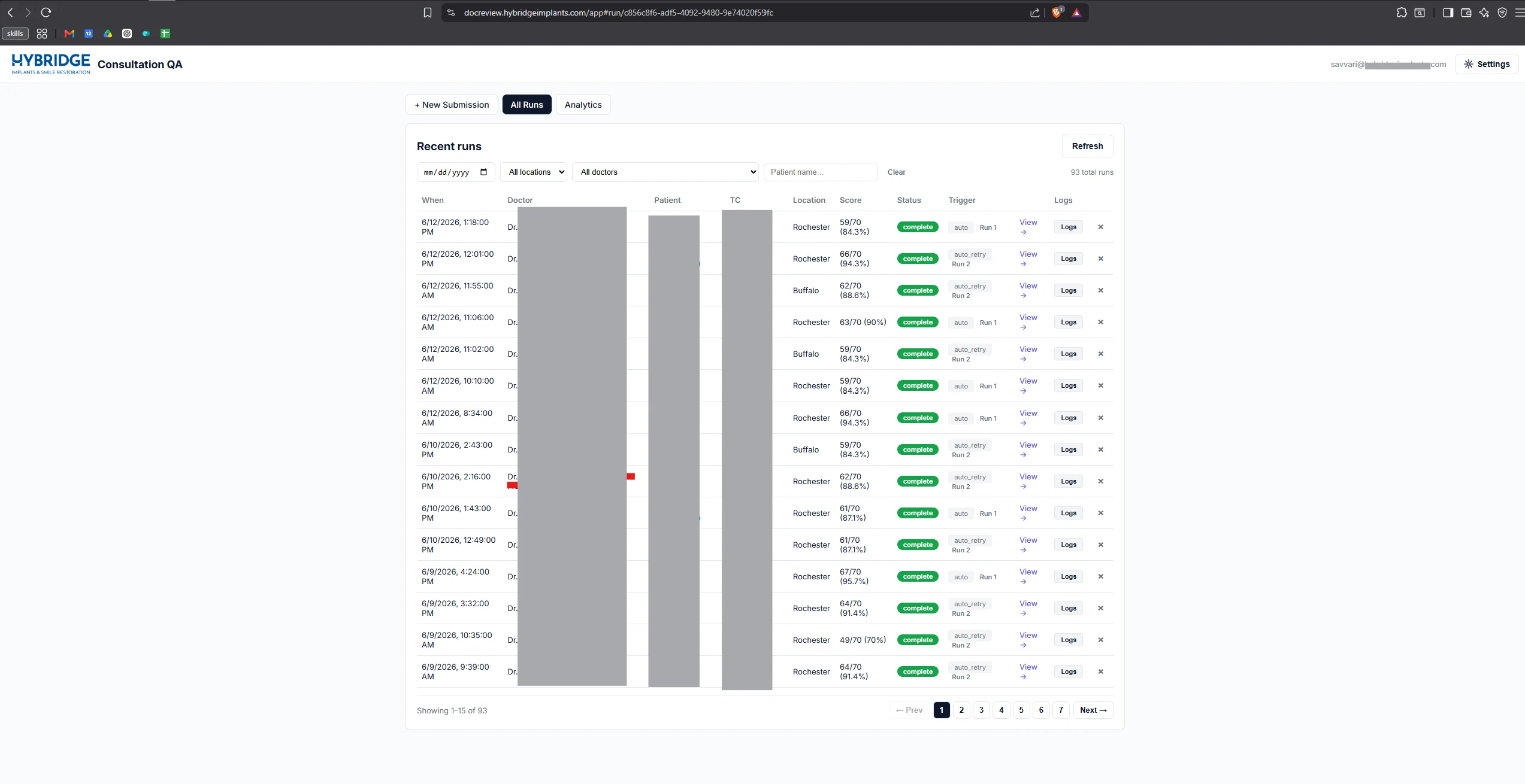 All runs · pipeline view